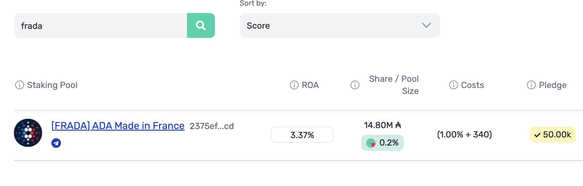 CARDANO FRANCE STAKE POOL